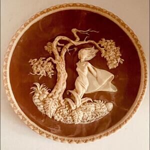 ❤️SOLD❤️Vintage 1980  ROMANTIC POETS 10" Incolay Plate "PHANTOM of DELIGHT"